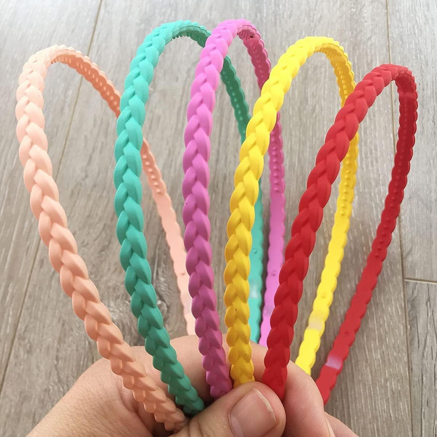 12 Stück Dünne Haarbänder für Mädchen und Frauen, Kunststoff Stirnband Set