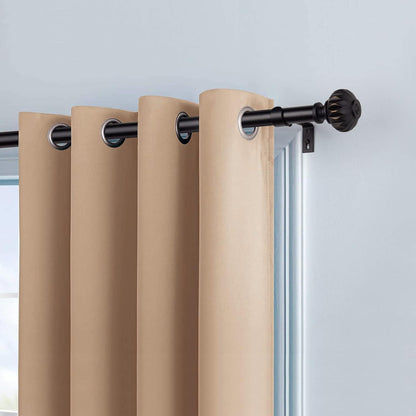 Ausziehbare Gardinenstange 91-182 cm Schwarz Metall