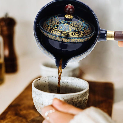 YARNOW Keramik Teekanne Japanische Kyusu Teekanne mit