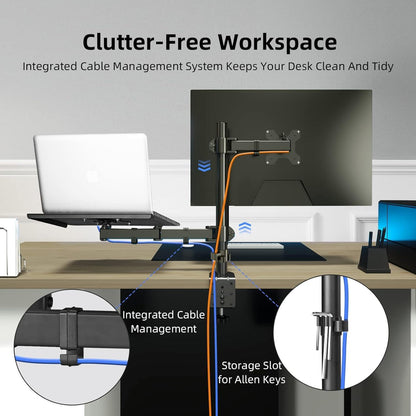 Suptek Monitor Arm mit Laptop Halterung für 13-27 Zoll