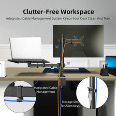 Suptek Monitor Arm mit Laptop Halterung für 13-27 Zoll