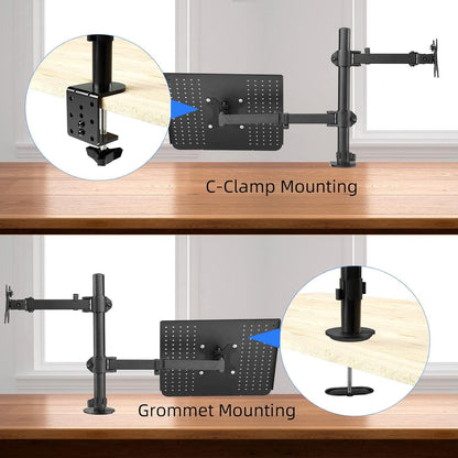 Monitor Arm mit Laptop Halterung für 13-27 Zoll Bildschirme