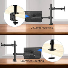 Monitor Arm mit Laptop Halterung für 13-27 Zoll Bildschirme