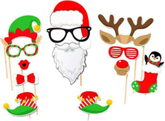 32 Stücke Weihnachtsfeier Foto Booth Props Kit Frohe Weihnachten Party