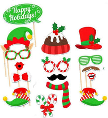 Rpanle Weihnachtsfeier Fotorequisiten Set 32 Stücke Frohe Weihnachten Party Dekoration Brillen Xmas Photo Props