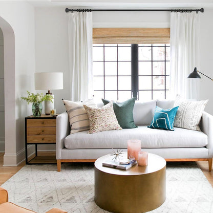 Gardinenstange Ausziehbar 122-218 cm Schwarz Metall Kürbis-Endstück