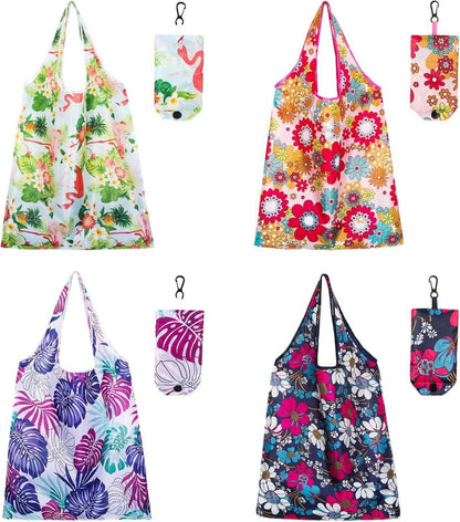 4er-Pack wiederverwendbare faltbare Einkaufstaschen - Multifunktionale