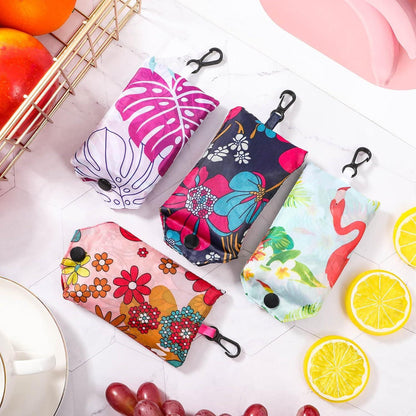 4er-Pack wiederverwendbare faltbare Einkaufstaschen mit modischem