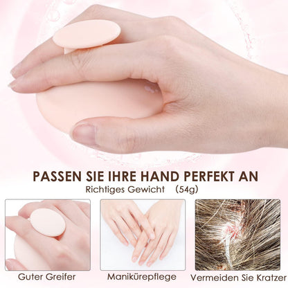 Kopfhaut Massagebürste Silikon Shampoo Bürste Haarwachstum Peeling Schuppenentfernung Beige