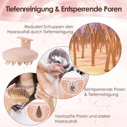 Massagebürste Silikon Shampoo Bürste Kopfhaut Peeling Schuppen Wachstum