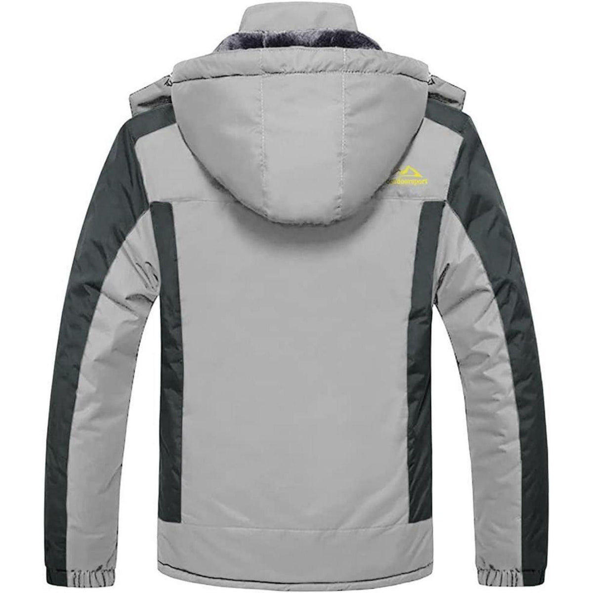 Herren Winterjacke Wasserdicht Warm Gefüttert Skijacke Hellgrau