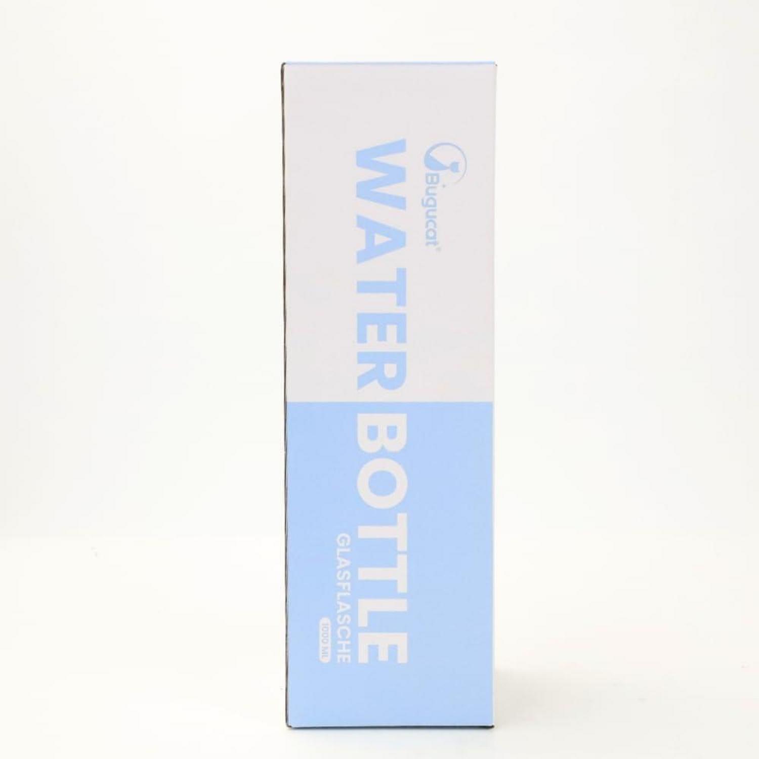 Glasflasche 1000ml Bambusdeckel Schutzhülle Borosilikatglas Karaffe