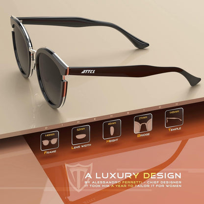 Polarisierte Sonnenbrille UV-Schutz Damen Verspiegelt TAC Linse