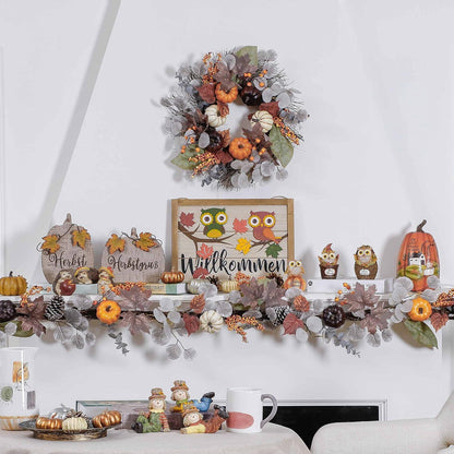 Valery Madelyn Türkranz 45cm Herbstdeko Kürbis Ahornblatt