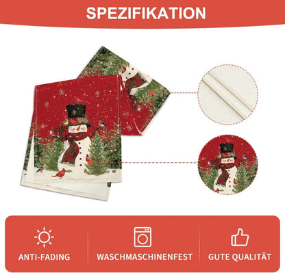 Artoid Mode Weihnachten Schneemann Vögel 40x180cm Tischläufer Rot