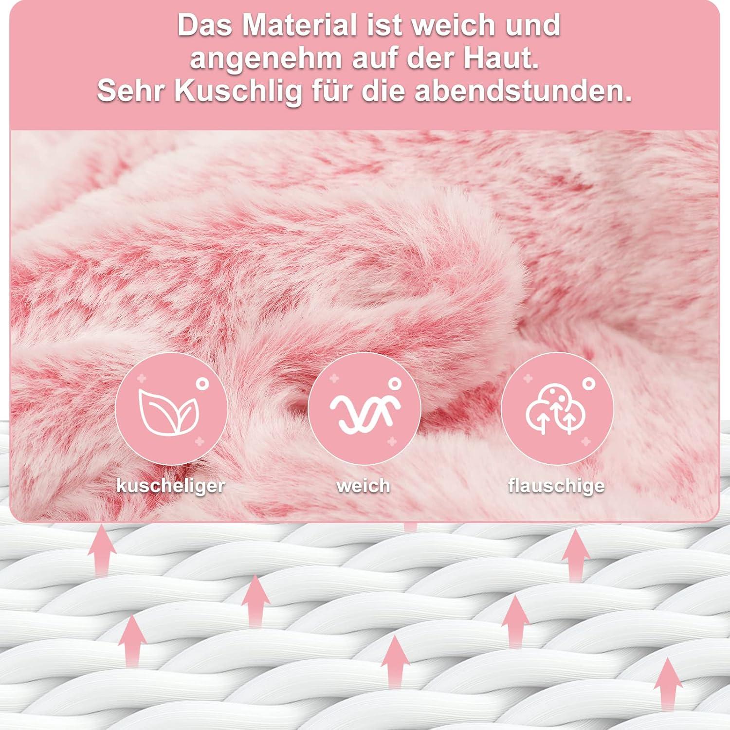 Wärmflasche mit Kängurutasche 2L Gummi Bezug Rosa wärmend