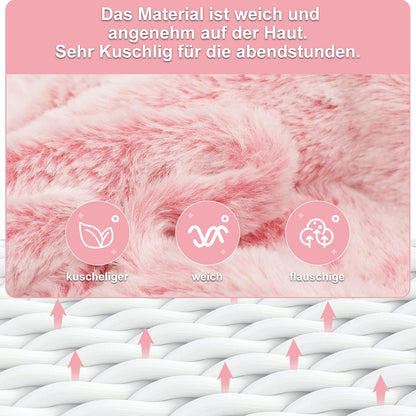 Wärmflasche mit Kängurutasche 2L Gummi Bezug Rosa wärmend