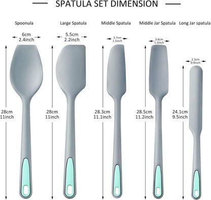 To encounter Silicone Spatula Set 5 Pieces Seamless Heat-Resistant Turner