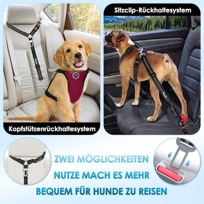 SlowTon Hundegurt Auto Kopfstützen-Rückhalte 2-in-1