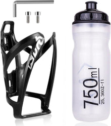 Fahrrad Flaschenhalter Set mit 750ML Sport Wasserflasche