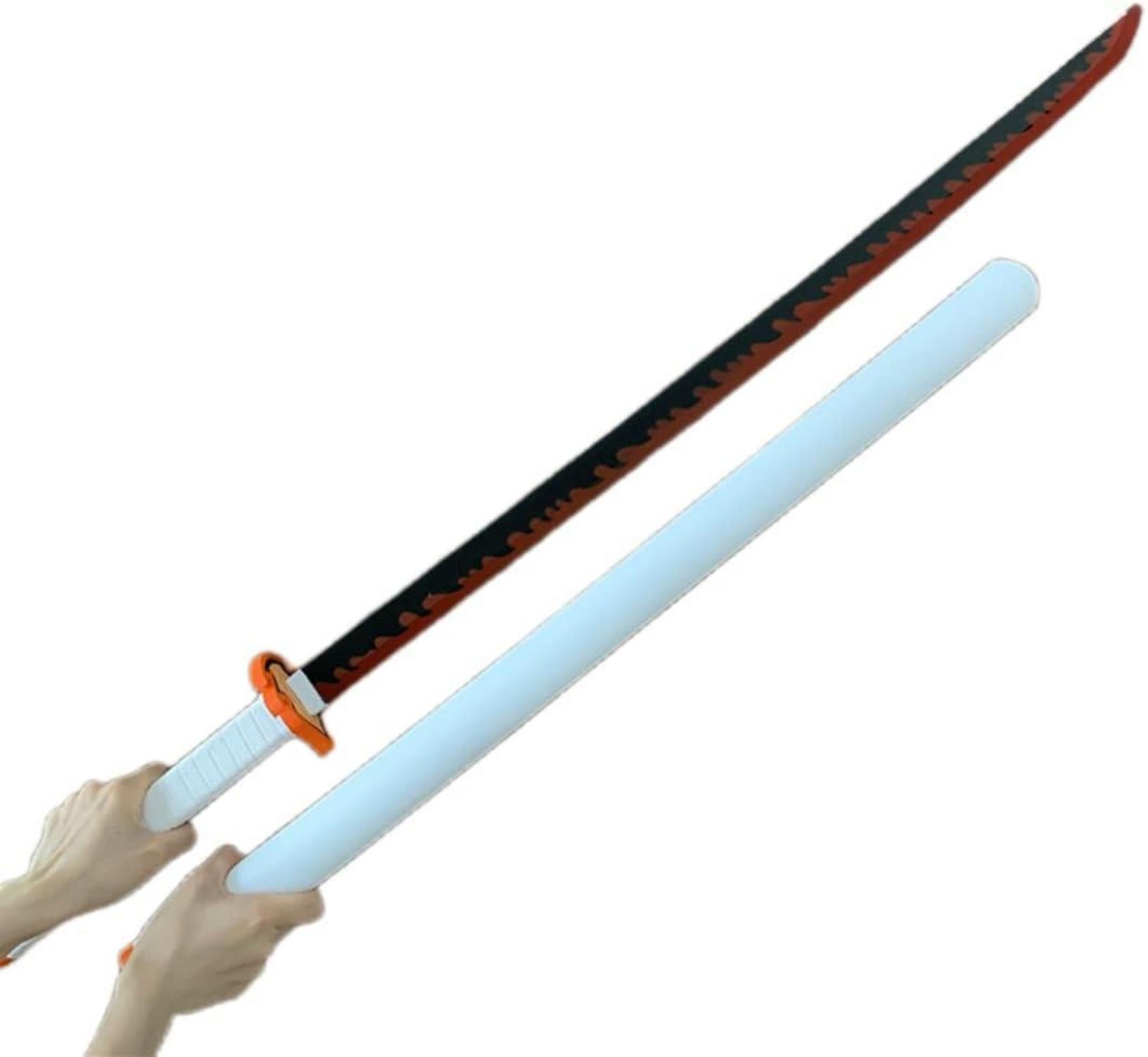 Halloween Prop Weapon Slayer Demon Cosplay Sword PU Foam 31.5in Rengoku
