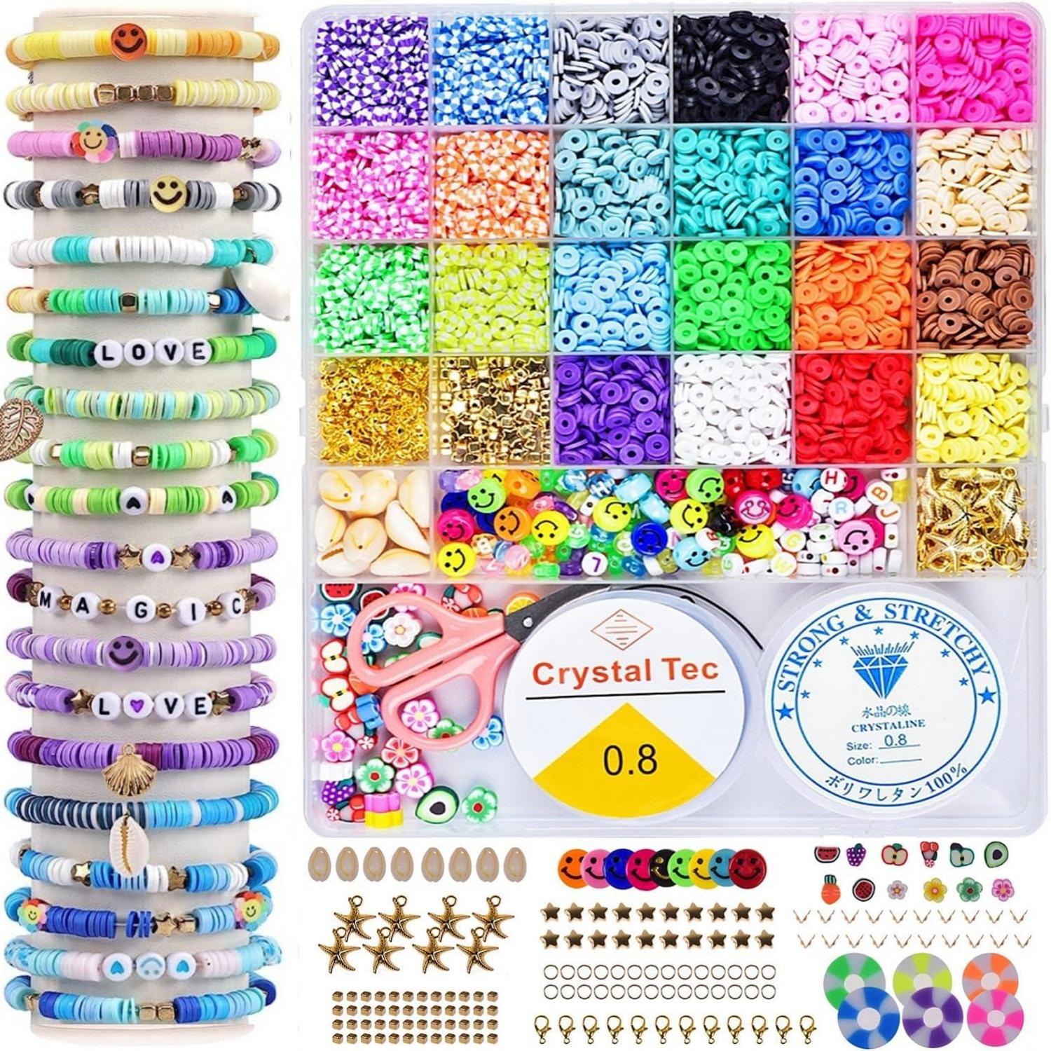 DIY Perlen-Set für Armbänder & Halsketten Basteln Kinder Erwachsene