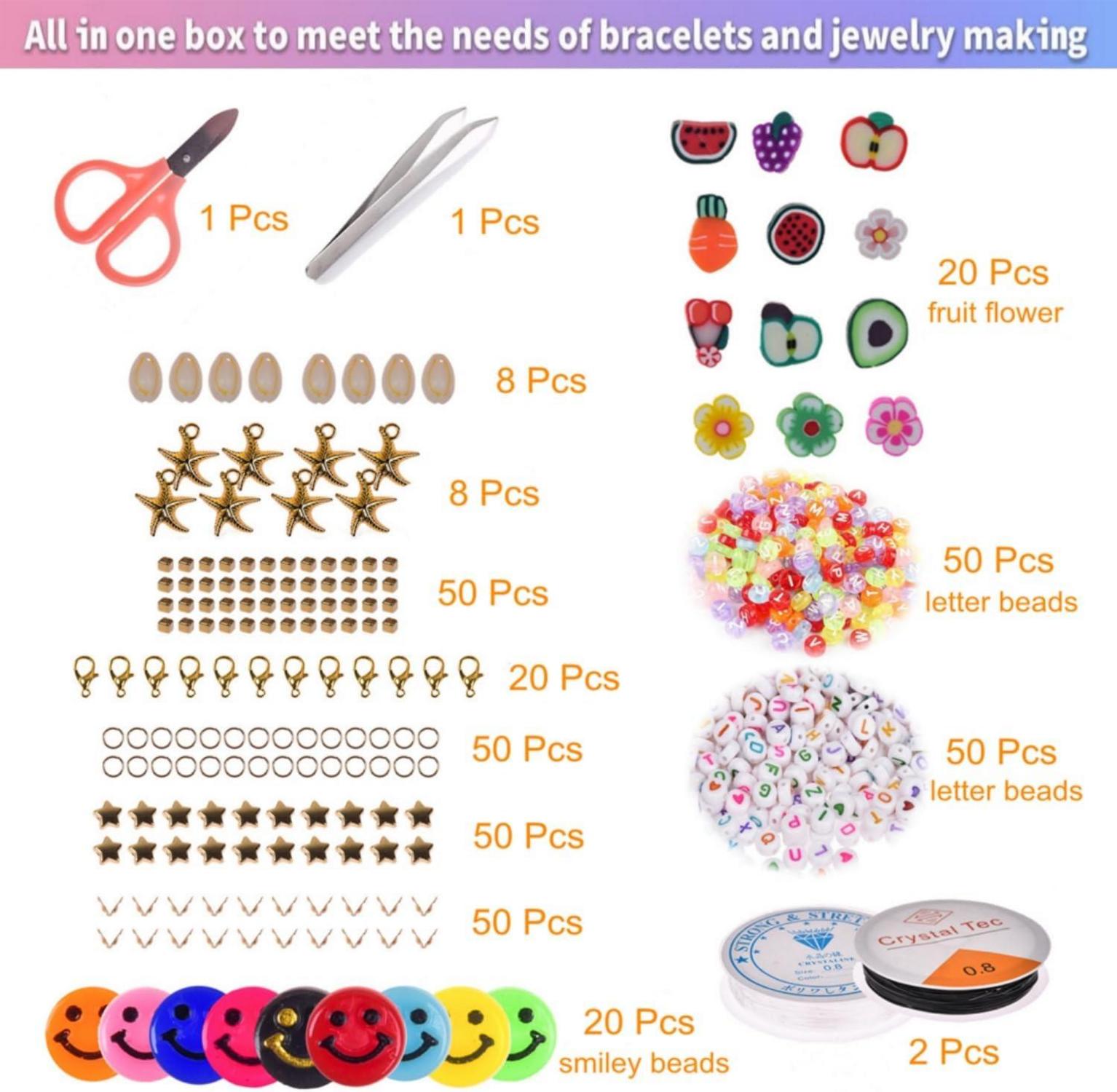DIY Perlen-Set für Armbänder & Halsketten Basteln Kinder Erwachsene