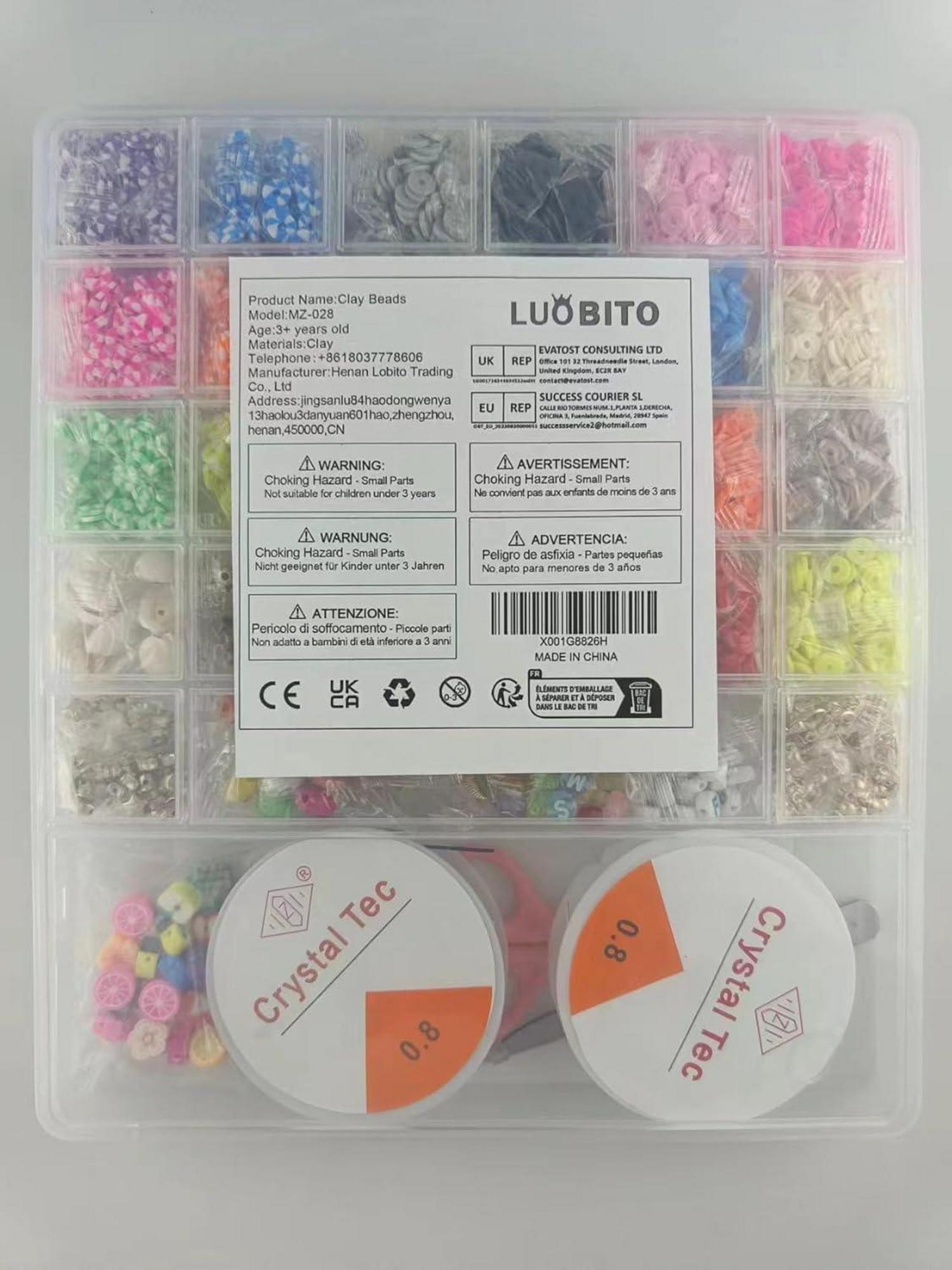 DIY Polymer Clay Perlen Set Armband 4800 Stücke 6mm Buchstaben Smiley