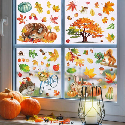 9 Thanksgiving Herbstdeko Fenster Aufkleber Selbstklebend