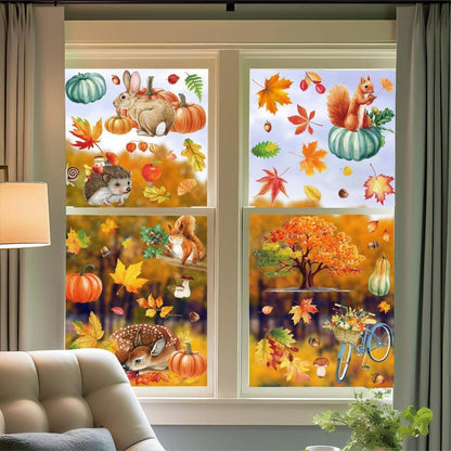 9 Thanksgiving Herbstdeko Fenster Aufkleber Selbstklebend