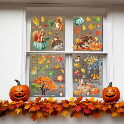 9 Thanksgiving Herbstdeko Fenster Aufkleber Selbstklebend