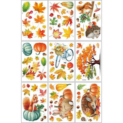 9 Thanksgiving Herbstdeko Fenster Aufkleber Selbstklebend