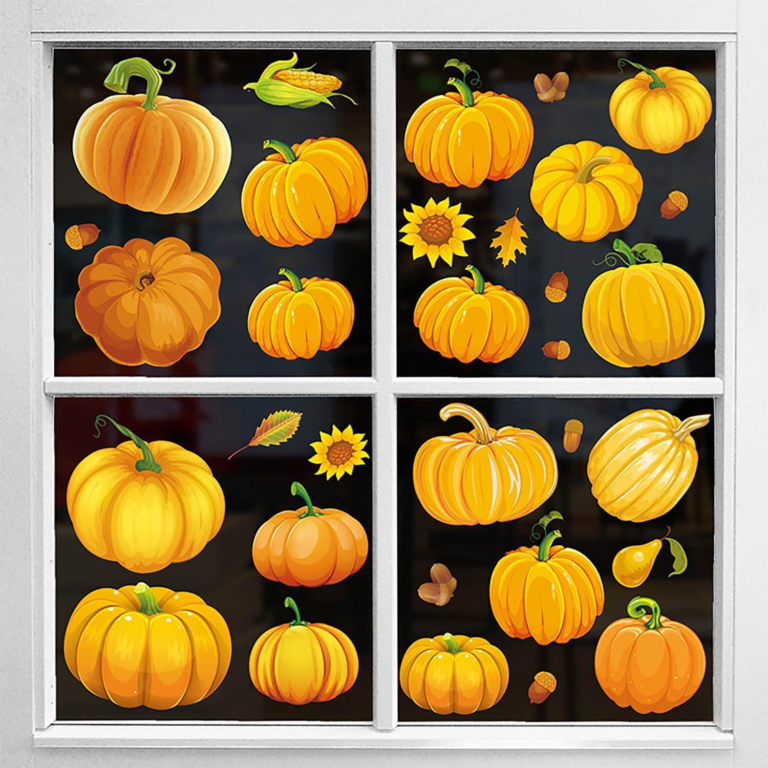 Thanksgiving Herbstdeko Fenster Aufkleber 9 Stück Selbstklebend