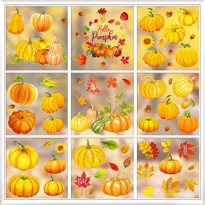 Thanksgiving Herbstdeko Fenster Aufkleber 9 Stück Selbstklebend