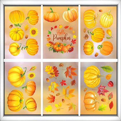 9 Aufkleber Herbstdeko Fenster Thanksgiving Selbstklebend 20x30cm