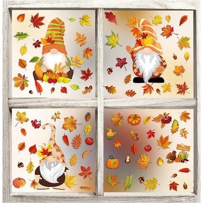 Thanksgiving Herbstdeko Fenster Aufkleber Selbstklebend 6er