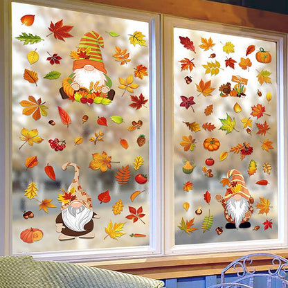 Thanksgiving Herbstdeko Fenster Aufkleber Selbstklebend 6er