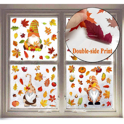 Thanksgiving Herbstdeko Fenster Aufkleber Selbstklebend 6er