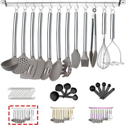 38-teiliges Silikon-Küchen-Kochgeschirr-Set mit Utensilienablage