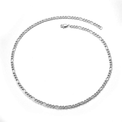 Edelstahl Figaro-Halskette Silber 5mm - verschiedene Längen