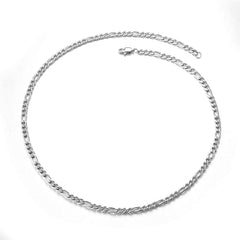 Edelstahl Figaro-Halskette Silber 5mm - verschiedene Längen