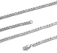 AFSTALR Herren Silber Edelstahl Panzerkette 5mm - Verschiedene Größen