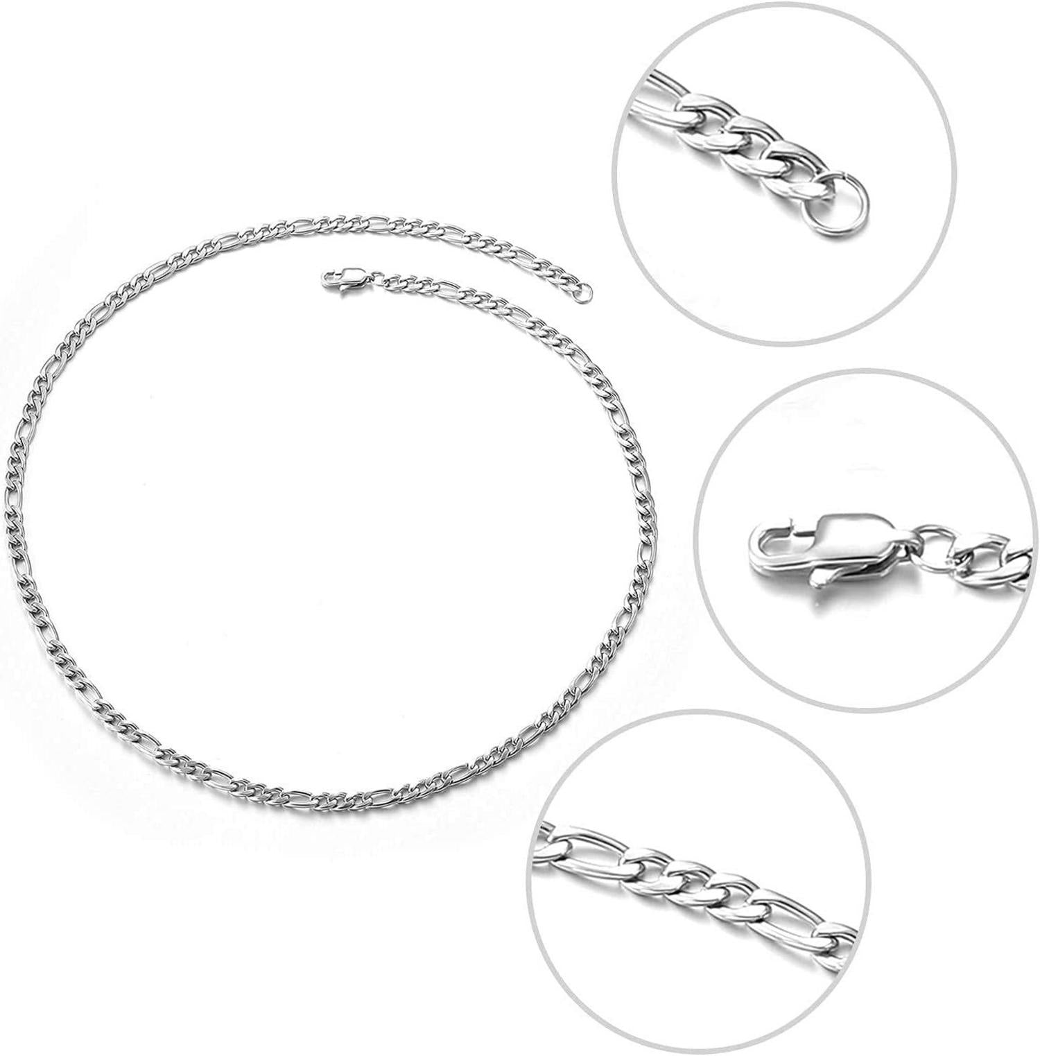 Herren Silber Edelstahl Panzerkette 5mm verschiedene Längen
