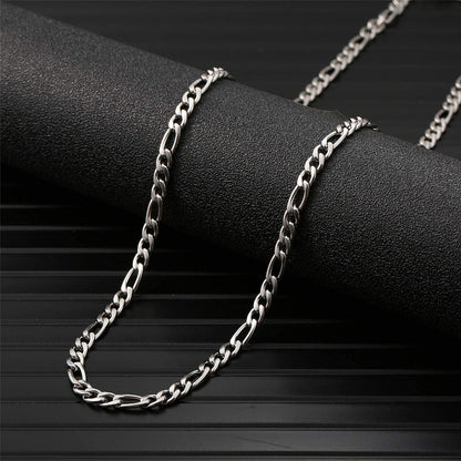 Herren Panzerkette Edelstahl Figaro-Halskette Silber 5mm 45-90cm