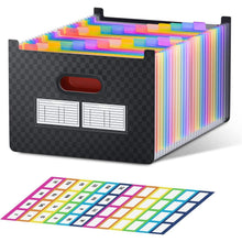 26-Taschen Akkordeonordner A-Z Bunte Register Upright Open