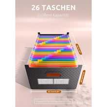 26-Taschen Akkordeonordner A-Z Bunte Register Upright Open