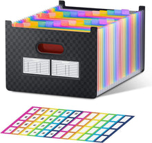 Expanding File Folder A-Z Register 24 Pocket Accordion Organizer