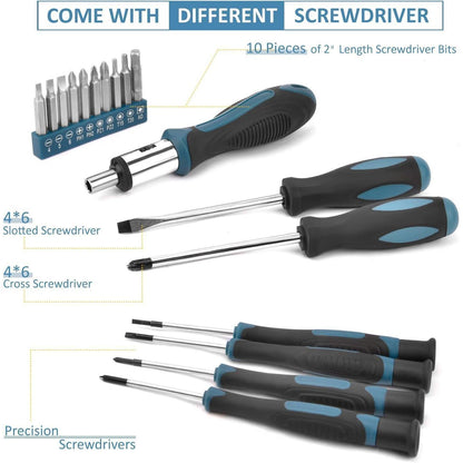 Werkzeugkoffer 148-tlg Profi Haushalts-Werkzeugset Blau