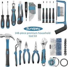 Werkzeugkoffer 148-tlg Profi Haushalts-Werkzeugset Blau