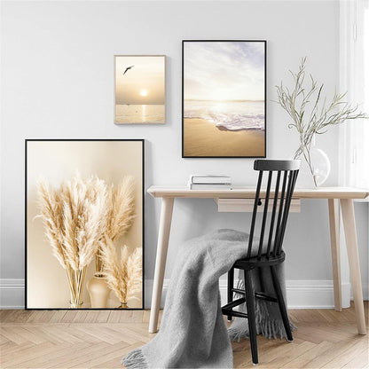 3er Poster Set Sonnenuntergang Strand - Stilvolle Wandbilder